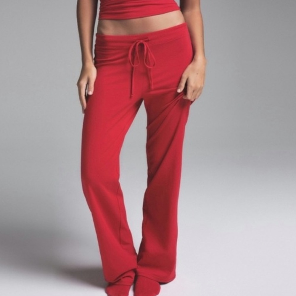 SKIMS Red Lounge Pant with Drawstring Waistband
